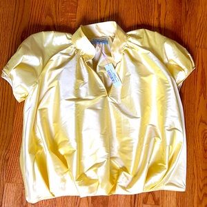Rush Cox Aubrey Top Yellow Taffeta Cotton SZ Small Machine washable NWT